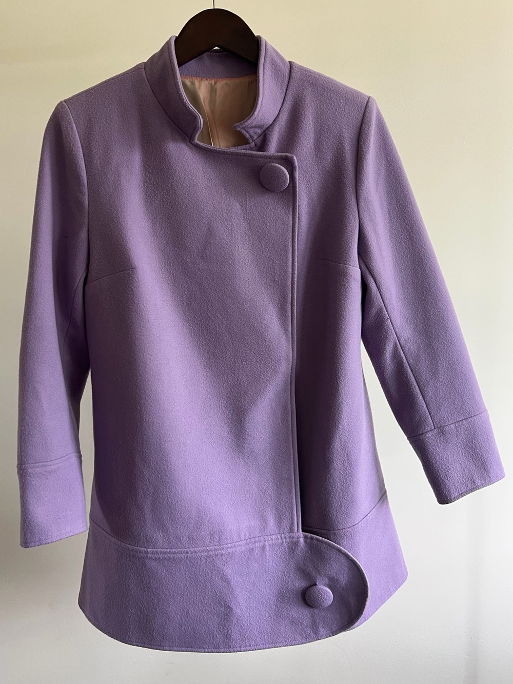 Buru Women's Lavender Stand-Collar Pea Coat